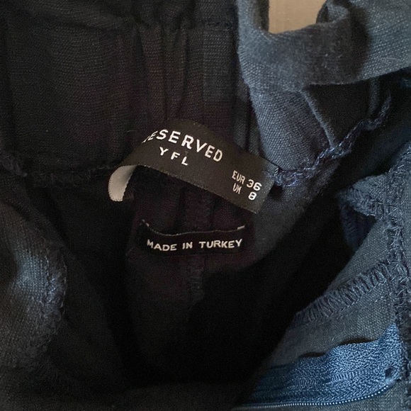 RESERVED Navy blue pants with rope belt - Picture 4 of 4